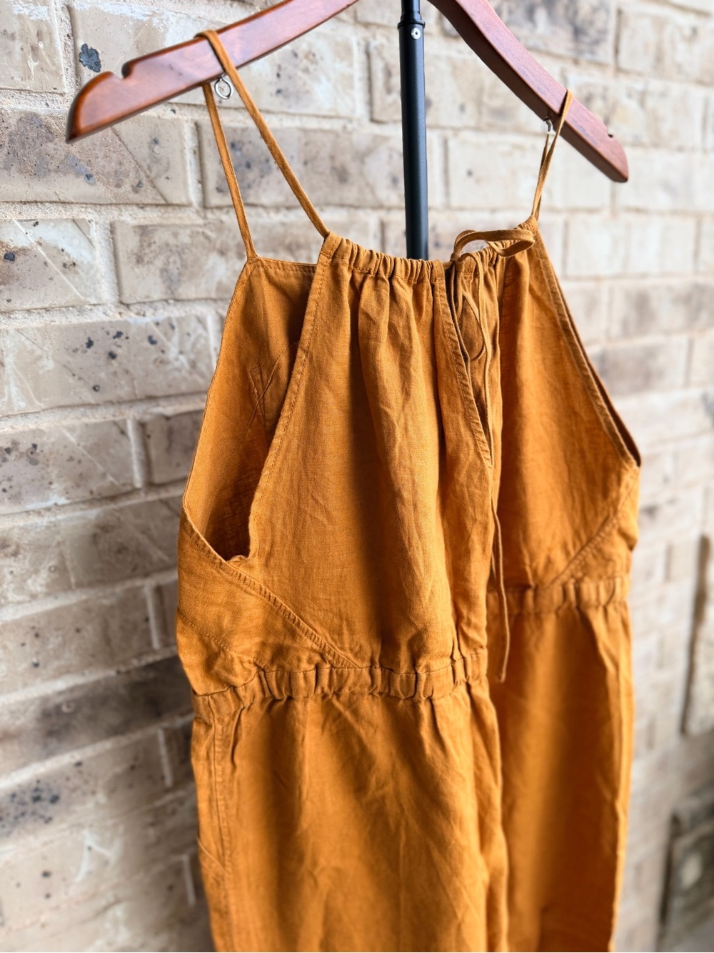 Everlane Rust-Brown Sleeveless Linen Jumpsuit Size Large - Picture 9 of 11